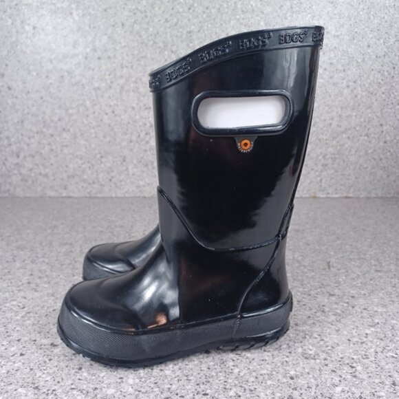 Bogs Black Waterproof Boots Kids Rainboot Shoes - Picture 4 of 10